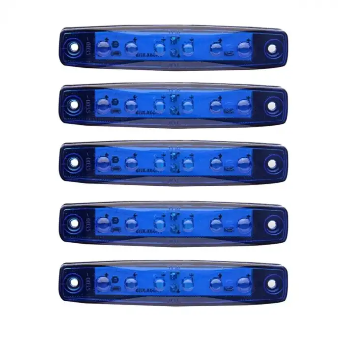AsilTech Mavi Parmak Led Dorse Lamba 6 Ledli 12-24V 5li