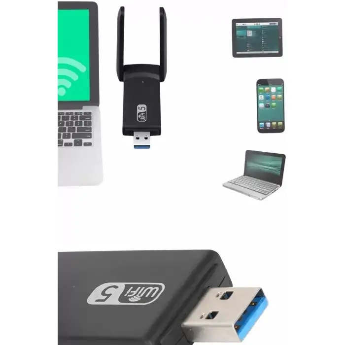 AsilTech Mbps Wifi Alıcı Kablosuz Wifi Adaptörü Çift Band Çift Antenli
