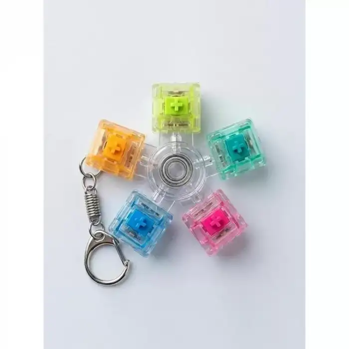 AsilTech Mekanik Switch Klavye Stres Çarkı - Renkli Tuşlu Fidget Oyuncak