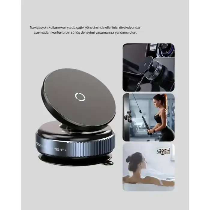 AsilTech Mıknatıslı Araç Telefon Tutucu Vakum Teknolojili 360° Ayarlanabilir