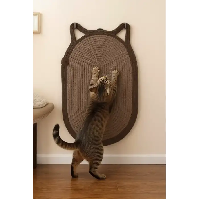 AsilTech Mikopet Dekoratif Kedi Kulaklı Tırmalama Paspası