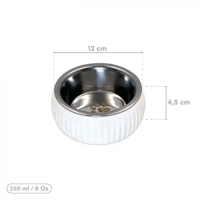 AsilTech Mikopet Organik Seramik Mama Kabı Beyaz