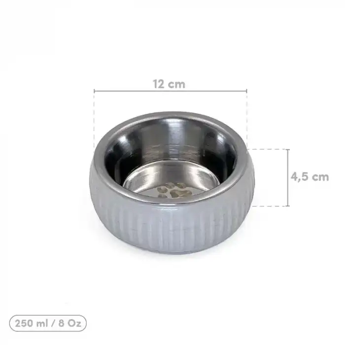 AsilTech Mikopet Organik Seramik Mama Kabı Gri