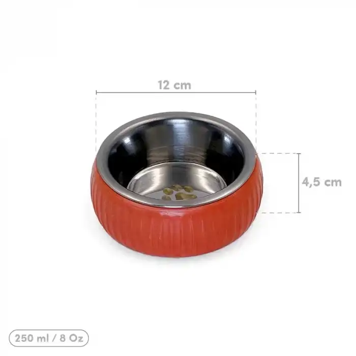 AsilTech Mikopet Organik Seramik Mama Kabı Kiremit