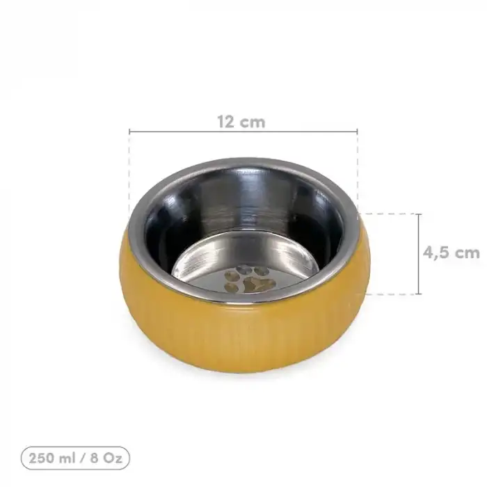 AsilTech Mikopet Organik Seramik Mama Kabı Sarı