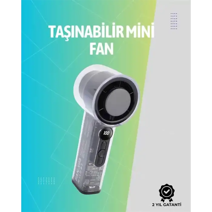 AsilTech Mini El Fanı | 3000mAh Pil | Type-C Şarj Girişi | Kompakt ve Hafif Tasarım