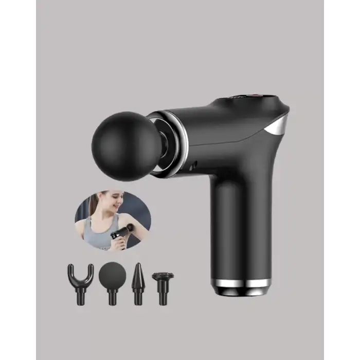 AsilTech Mini Masaj Tabancası 4 Başlık 6 Hız Ayarlı