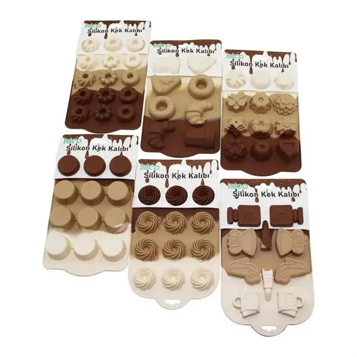AsilTech Mini Muffin Kek Kalıbı - Silikon - Karışık Model