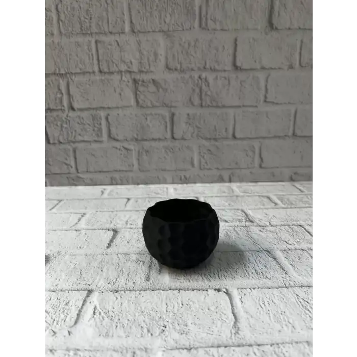 AsilTech Mini Siyah Dekoratif Saksı 5 cm Modern Masaüstü Bitki Saksısı