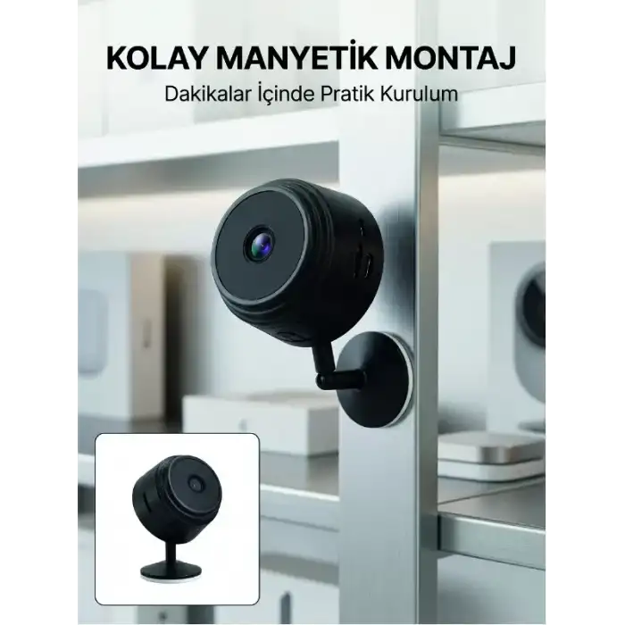 AsilTech Mini Wi-Fi Güvenlik Kamerası A9 HD Görüntü Hareket Algılama ve Uzaktan Canlı İzleme
