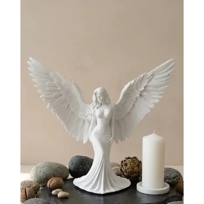 AsilTech Minimalist Melek İnsan Figürlü 3D Heykel Dekoratif Biblo Ev Dekoru