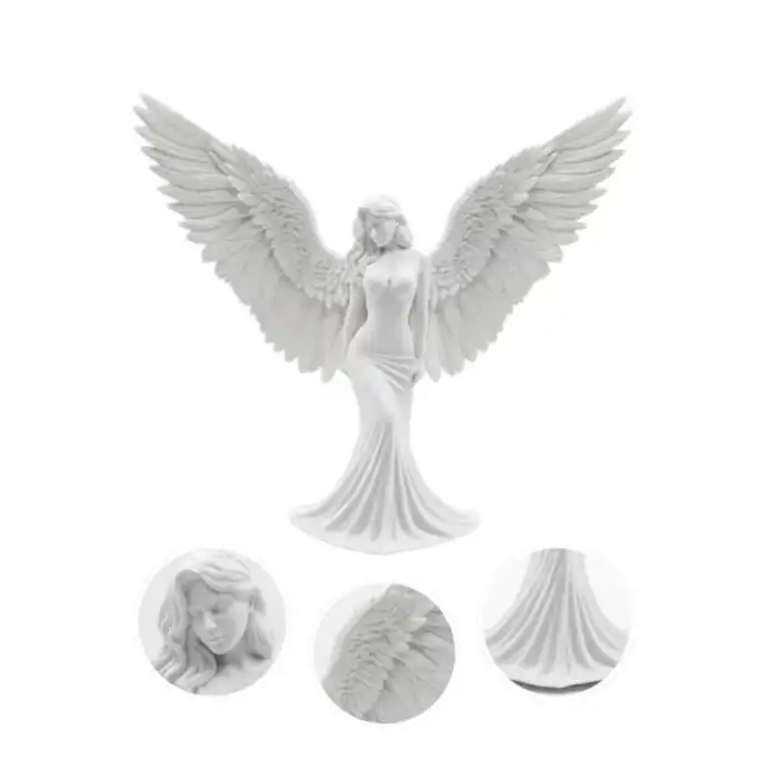 AsilTech Minimalist Melek İnsan Figürlü 3D Heykel Dekoratif Biblo Ev Dekoru