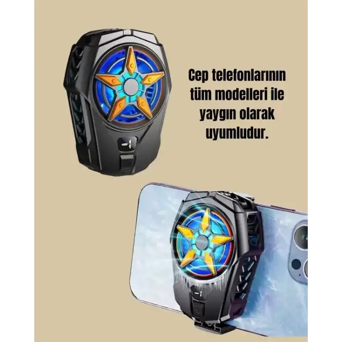 AsilTech Mobil Cihaz Soğutma Radyatörü – Metal+ABS, Type-C Kablolu Yeni Nesil