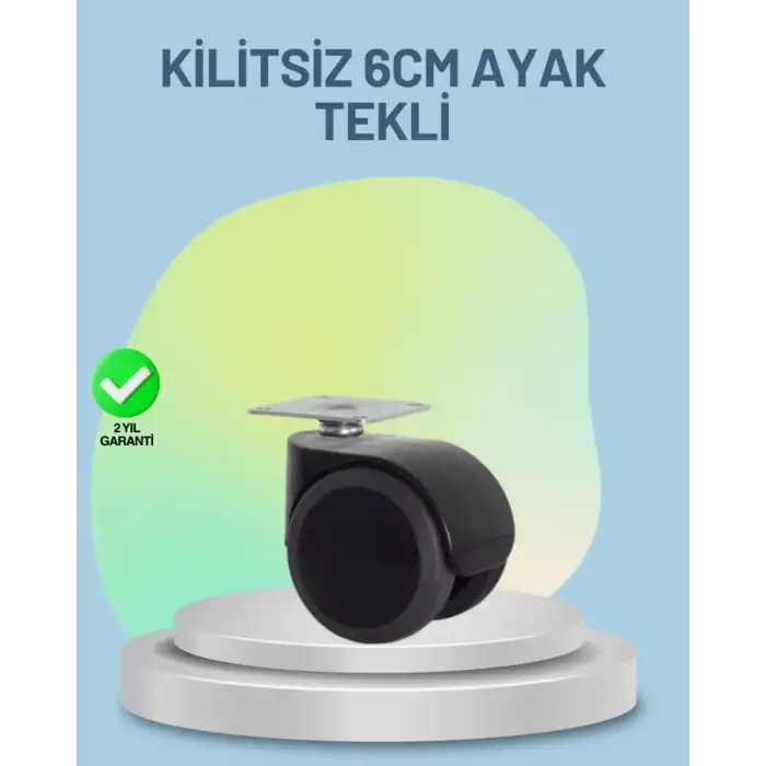 AsilTech Mobilya Tekerleği 6 cm Kilitsiz Tekli Satış