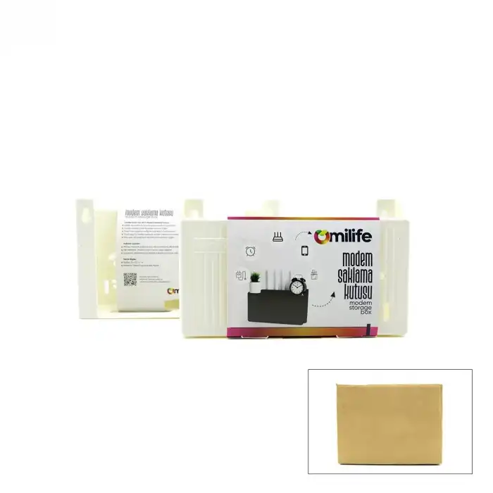 AsilTech Modem Saklama Kutusu - Plastik - Tek Renk - 25x15x6 cm