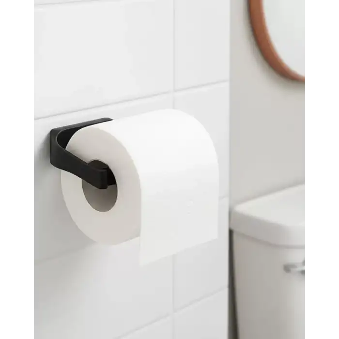 AsilTech Modern Siyah Tuvalet Kağıtlığı Duvar Tipi Minimal Tasarım Peçetelik