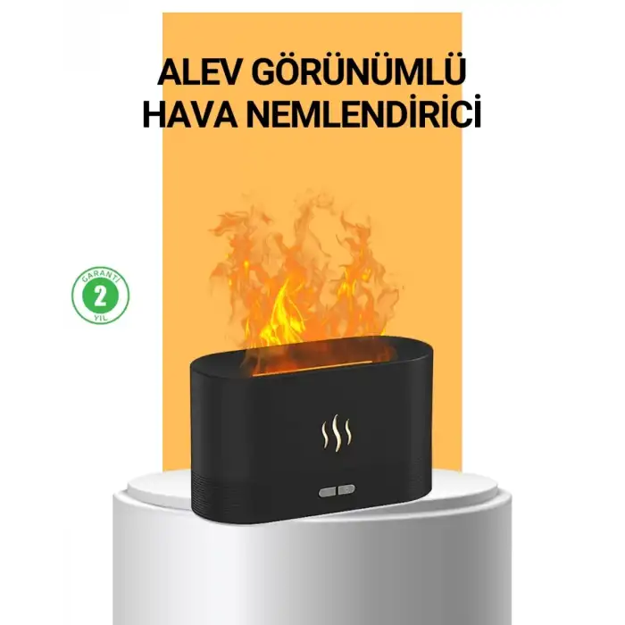AsilTech Modern Tasarımlı Alev Efektli LED Aromaterapi Hava Nemlendirici