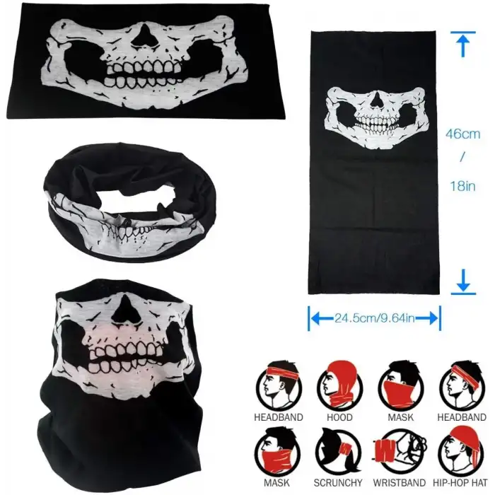AsilTech Motorcu Boyunluk Baf Buff Bandana - 25x48 cm Model 7
