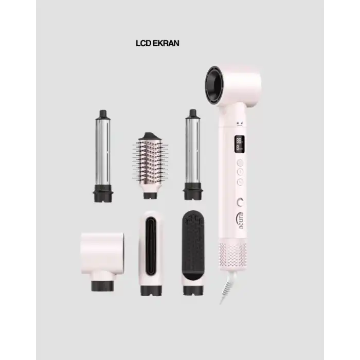AsilTech Motorlu LCD Ekranlı Saç Şekillendirme Seti