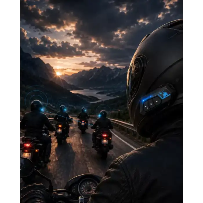 AsilTech Motosiklet Kaskı İçin Bluetooth Kulaklık Hands Free Çağrı Özellikli