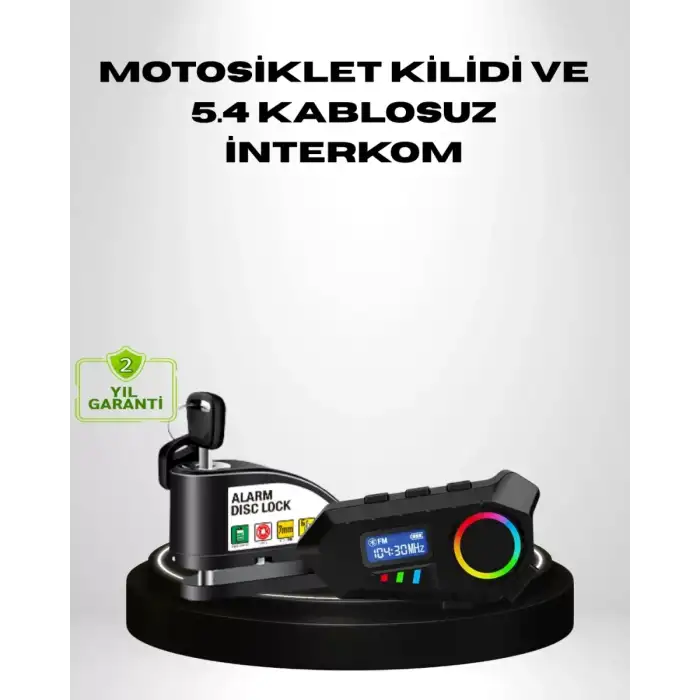 AsilTech Motosiklet ve Günlük Kullanım İçin Bluetooth Hoparlör ve Disk Kilidi Seti