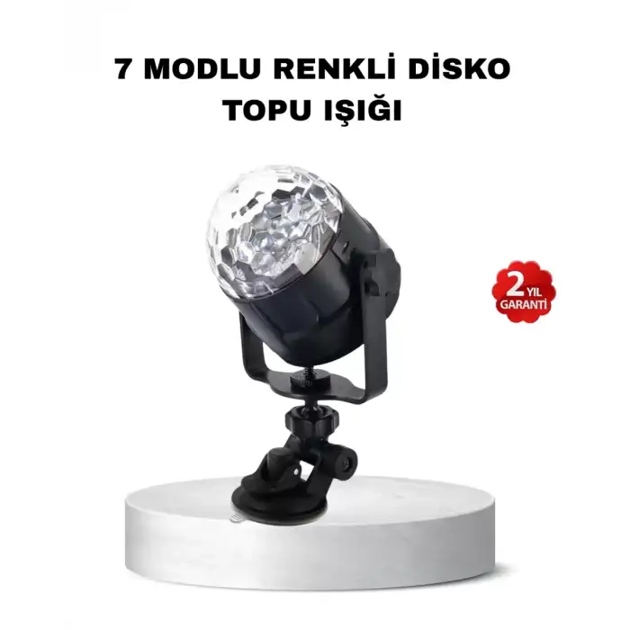AsilTech Müzik Ritmine Duyarlı Renkli Disko Topu – 7 Modlu Işıklı Parti Lambası