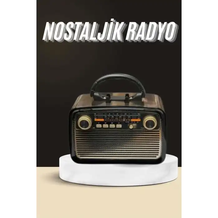 AsilTech Nostaljik Radyo Bluetooth Bağlantılı Müzik Kutusu Ahşap