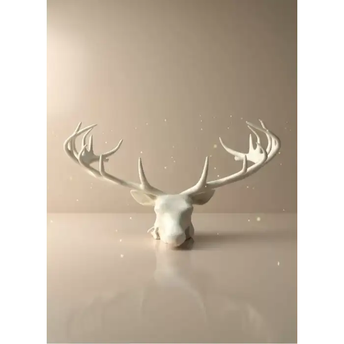 AsilTech odern Geyik Başı Biblo 25 cm Zarif Masa Üstü Dekor