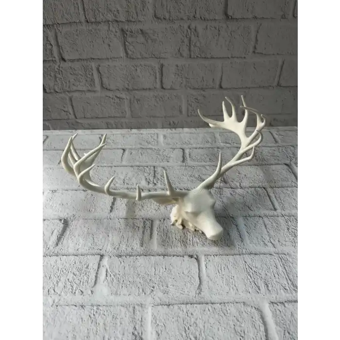 AsilTech odern Geyik Başı Biblo 25 cm Zarif Masa Üstü Dekor