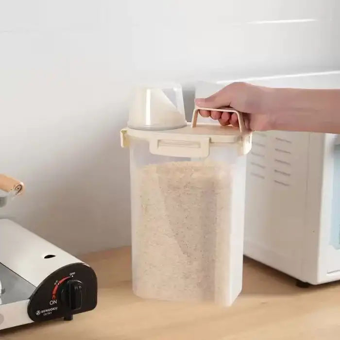 AsilTech Ölçü Kabı Kapaklı Bakliyat Saklama Kabı - Kulplu Tasarım - 1800 ml