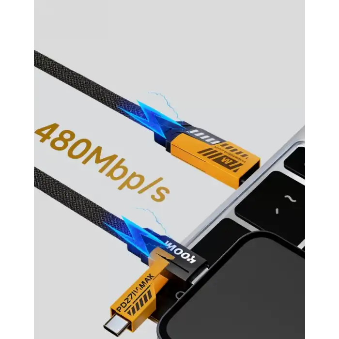 AsilTech Örgülü Tasarım 4’ü 1 Arada USB-C Lightning Hızlı Şarj Kablosu