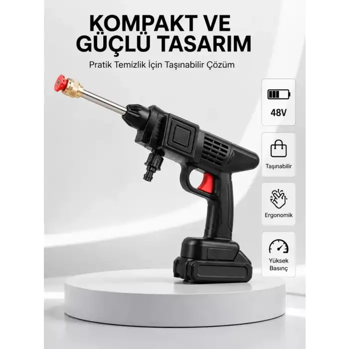 AsilTech Orijinal 48V Şarjlı Basınçlı Temizlik Tabancası 2025 A Kalite Seri