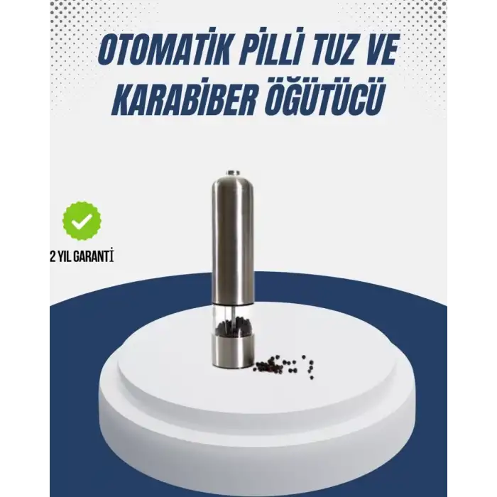 AsilTech Otomatik Baharat Değirmeni Paslanmaz Gövde Ergonomik Tasarım