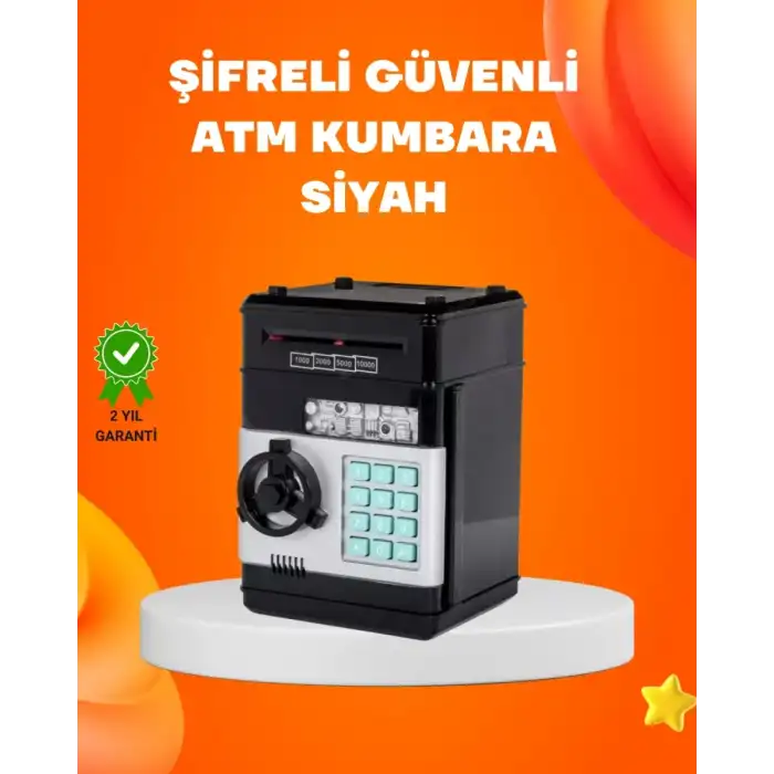 AsilTech Otomatik Para Çeken Şifreli ATM Tasarımlı Kumbara