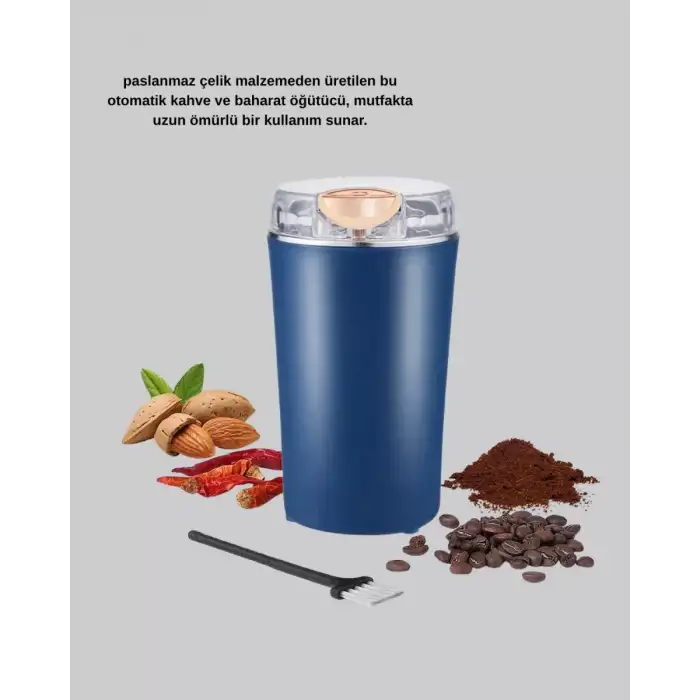 AsilTech Otomatik Paslanmaz Çelik Kahve ve Baharat Öğütücü
