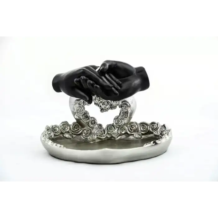 AsilTech Özel Tasarım Kalpli Polyester Sunum Tepsisi