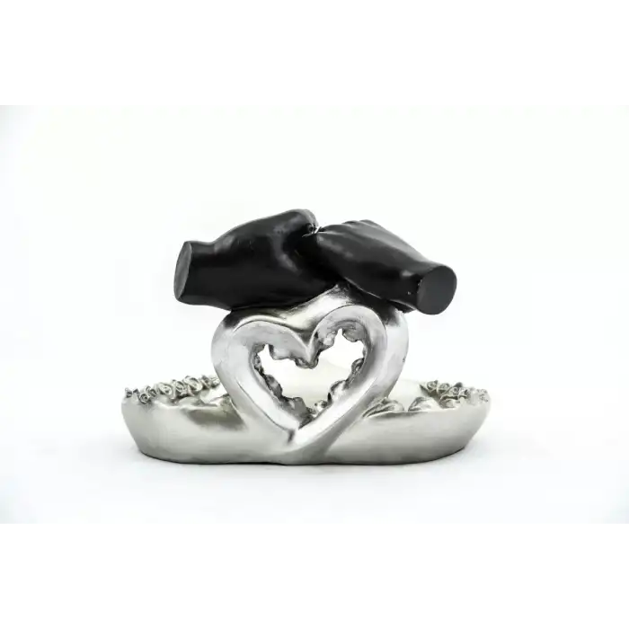 AsilTech Özel Tasarım Kalpli Polyester Sunum Tepsisi