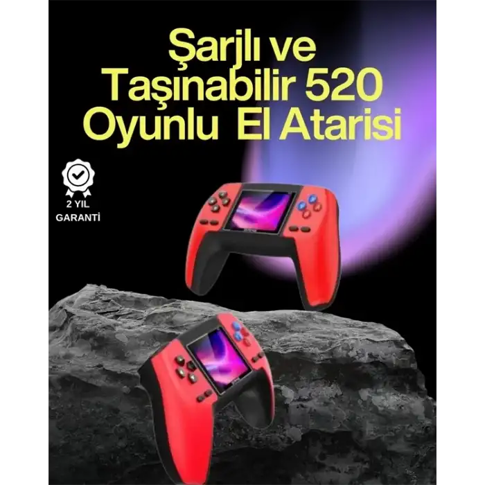 AsilTech P5 Retro GamePad – 520 Klasik Oyunlu Tak-Çalıştır Mini Konsol