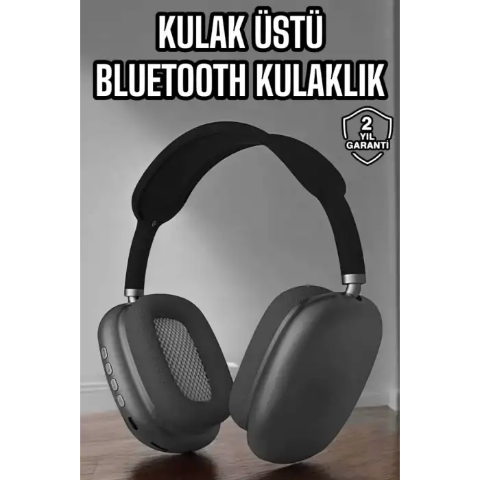 AsilTech P9 Plus Hi-fi Ses Kalitesi Ayarlanabilir Mikrofonlu Bluetooth Kulaklık Siyah
