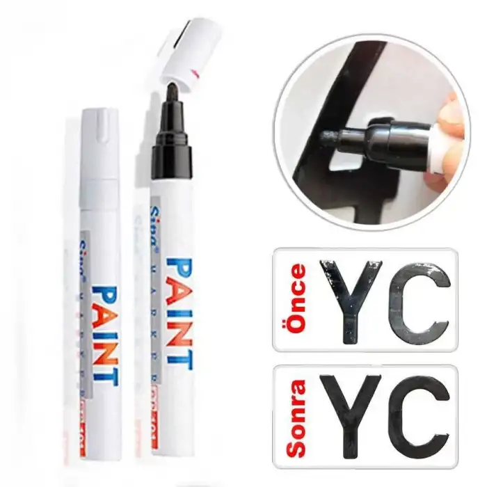 AsilTech Paint Oto Lastik Rötuş Boya Kalemi Siyah