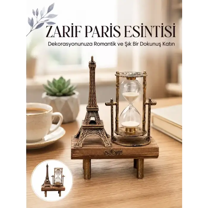 AsilTech Paris Eyfel Kulesi Hediyelik Eyfel Retro Kum Saati Dekoratif Eşya Yeni Nesil