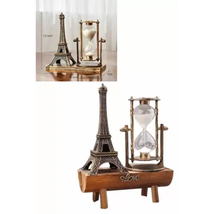 AsilTech Paris Eyfel Kulesi Hediyelik Eyfel Retro Kum Saati Dekoratif Eşya Yeni Nesil