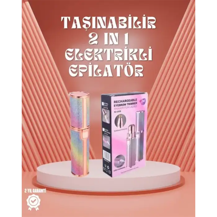 AsilTech Paslanmaz Çelik Bıçaklı USB Epilatör – Kaş, Üst Dudak ve Çene Tüy Temizleyici