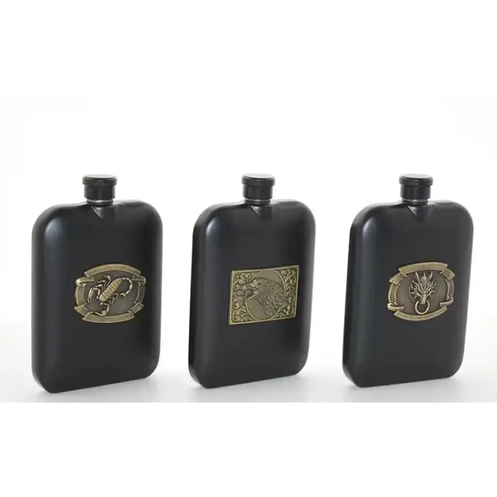 AsilTech Paslanmaz Çelik Kabartmalı Tekli 6 Oz Matara