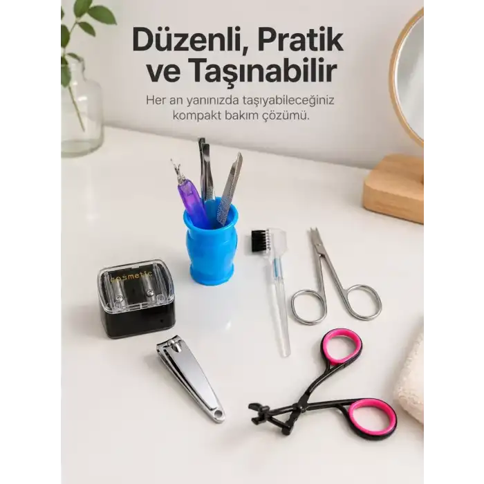 AsilTech Paslanmaz Çelik Manikür Seti Tırnak Kaş ve Kişisel Bakım Aletleri