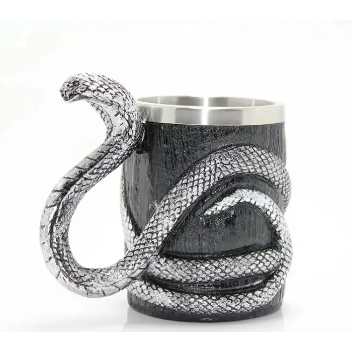 AsilTech Paslanmaz Çelik Yılan Tasarımlı Kupa Bardak
