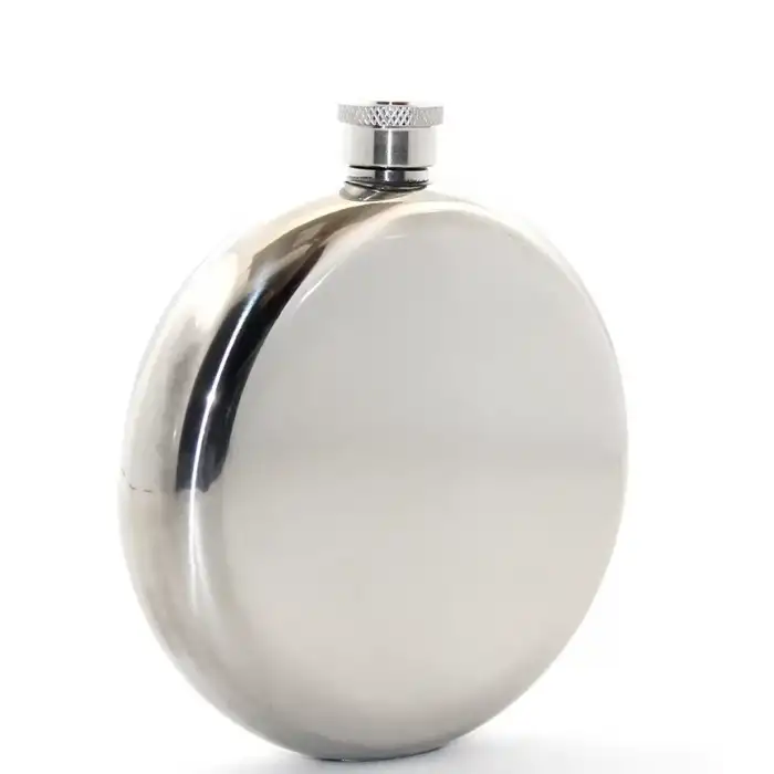 AsilTech Paslanmaz Çelik Yuvarlak 8 Oz Tekli Matara Çelik Renk