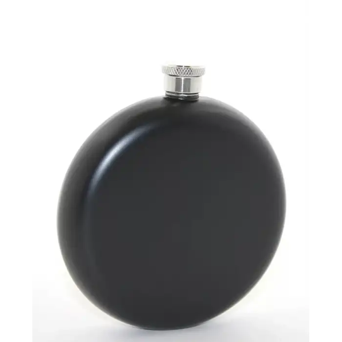 AsilTech Paslanmaz Çelik Yuvarlak 8 Oz Tekli Matara Siyah Renk