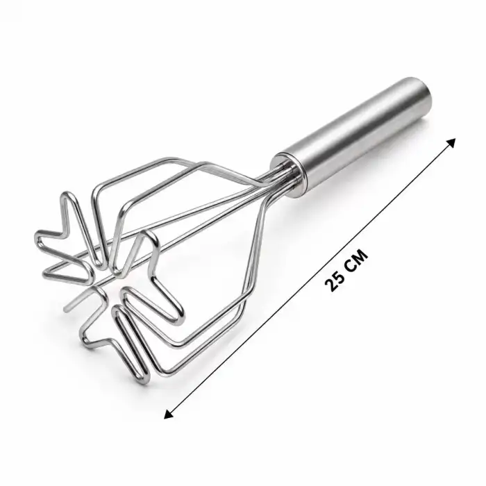 AsilTech Patates Ezici - Kalp Şekilli - Paslanmaz Çelik - 26 cm Uzunluk