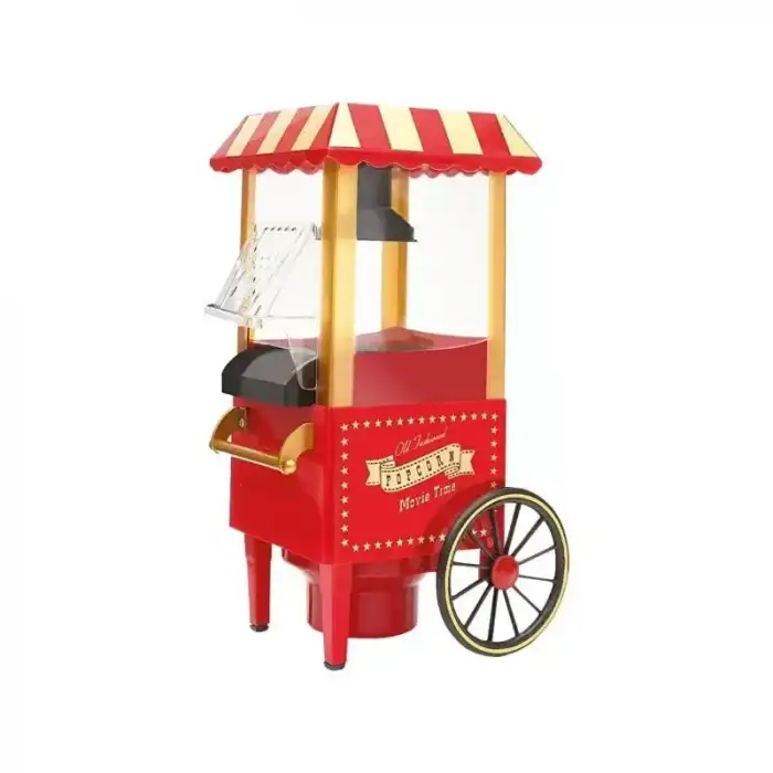 AsilTech Patlamış Mısır Makinesi - Yağsız Pişirme - Nostaljik Model